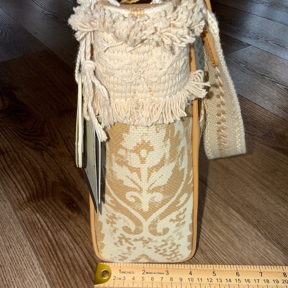 Spartina 449 Melody Bucket Purse Belgian Linen Magnetic Closure Exterior Pocket - Picture 9 of 11